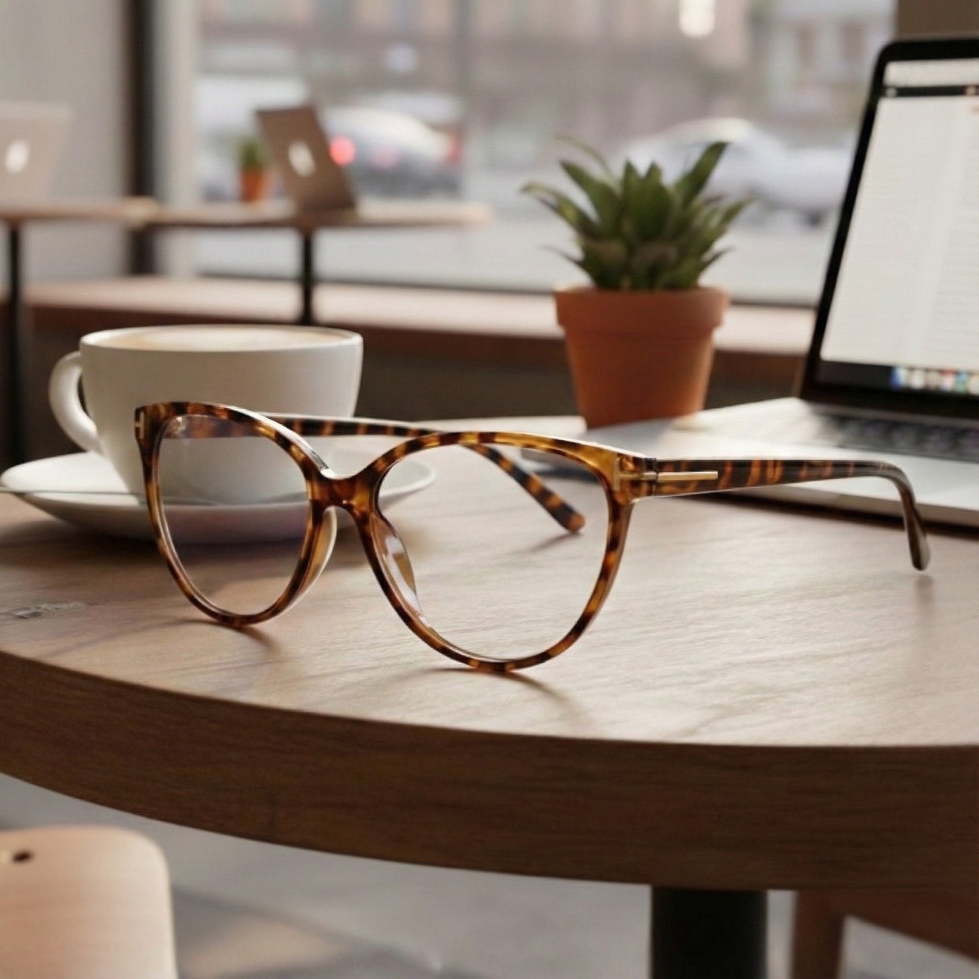 Göz Yorgunluğunu Azaltan Ekran Gözlüğü - Kedi Gözü Tasarımı Leopar Desenli